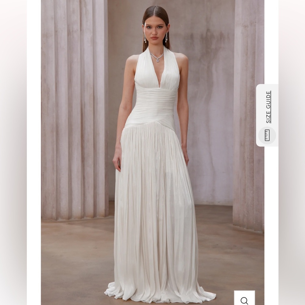 Miss Rosier Uranie White Gathered Maxi Dress